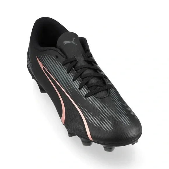Puma Kids Black Soccer Cleats with Pink Accent - Picture 1 of 10